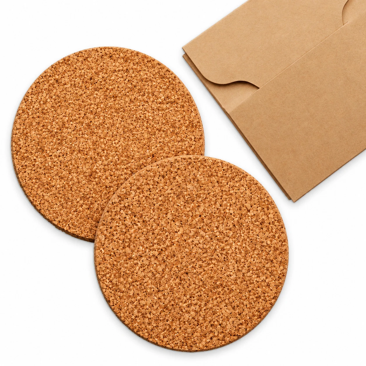 Cork Coasters Set (2pc) square raw (2ck03)