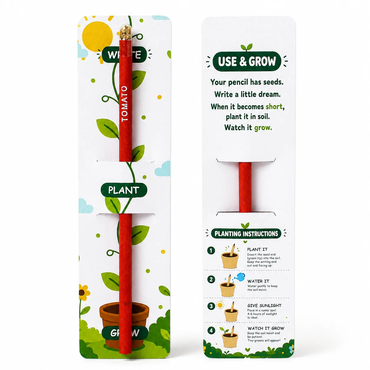 Plantable Seed Pencil (flap) square raw (AG01-K)