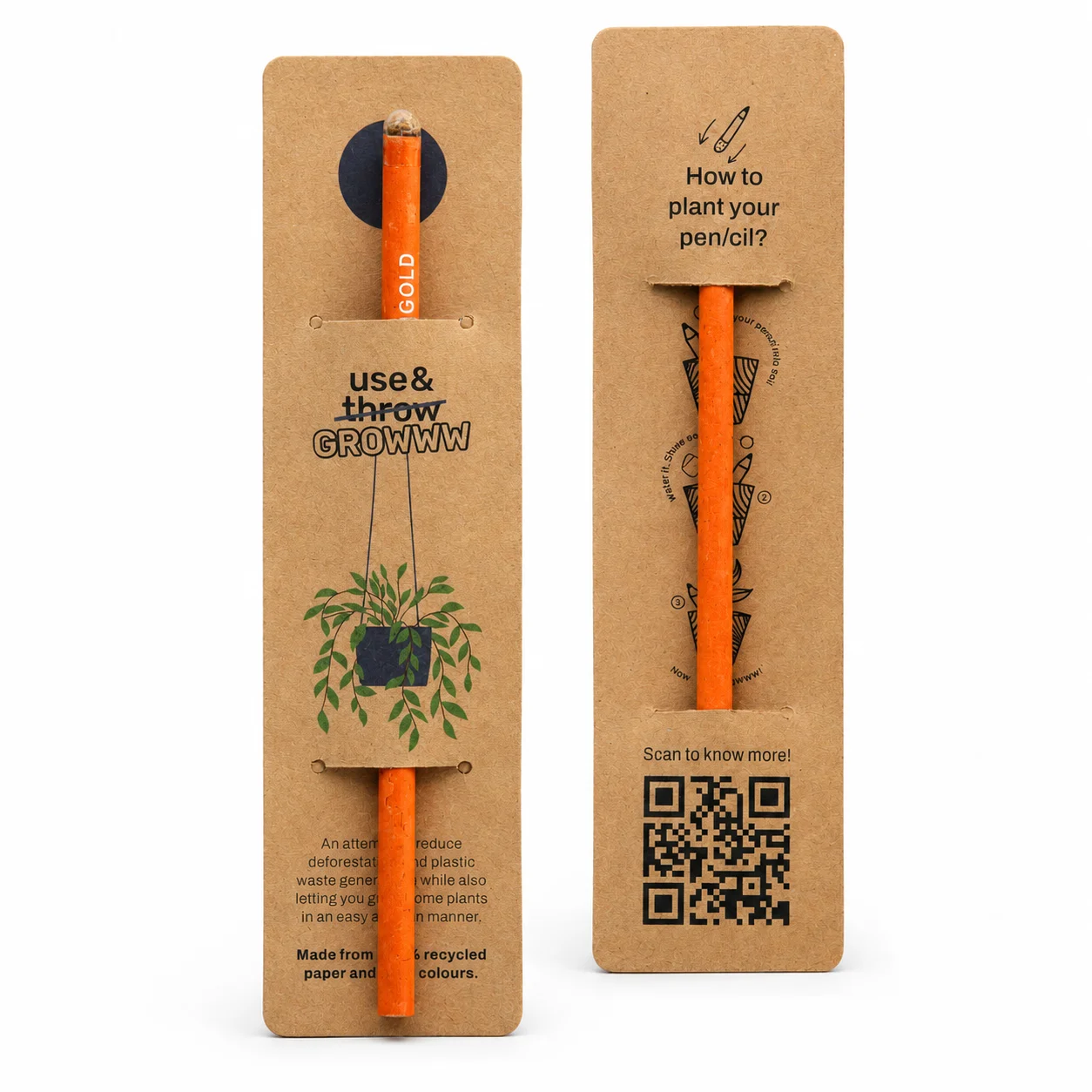 Plantable Seed Pencil (flap) square raw (AG01)