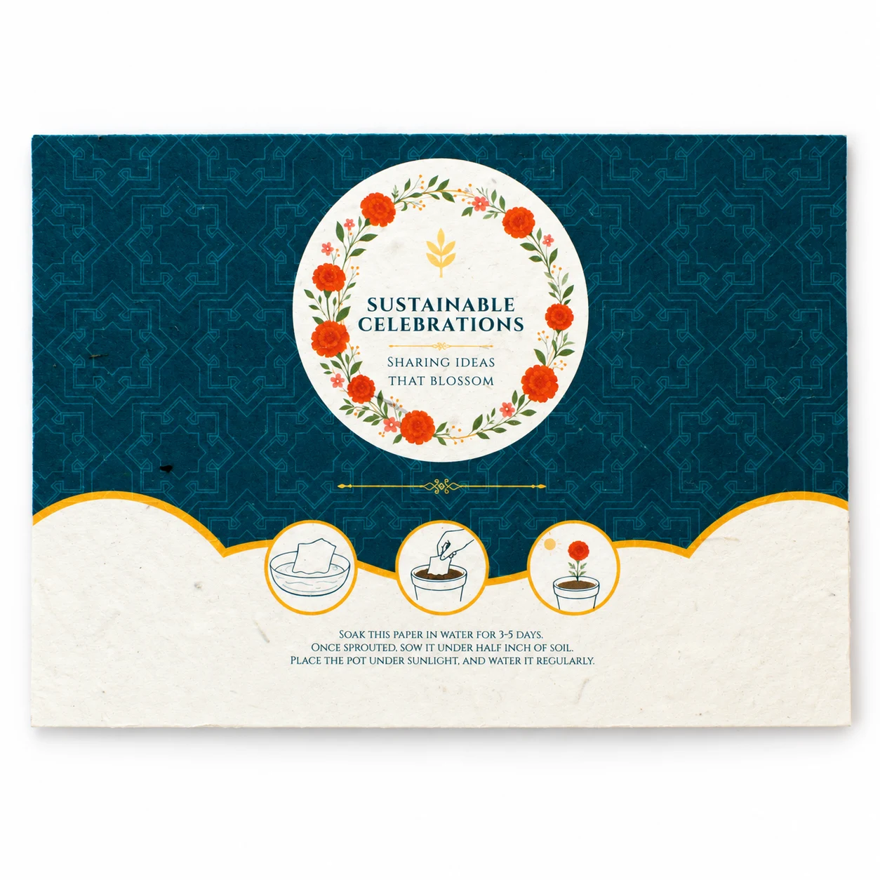 Seed Paper B5 7" x 10" (1-side) - Festive square raw (B5s1-D)