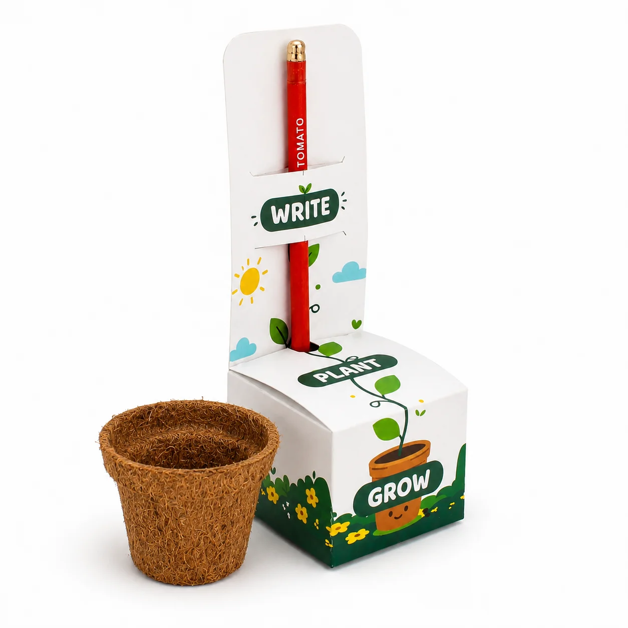 Planting Kit with Seed Pencil square raw (BC31-01)