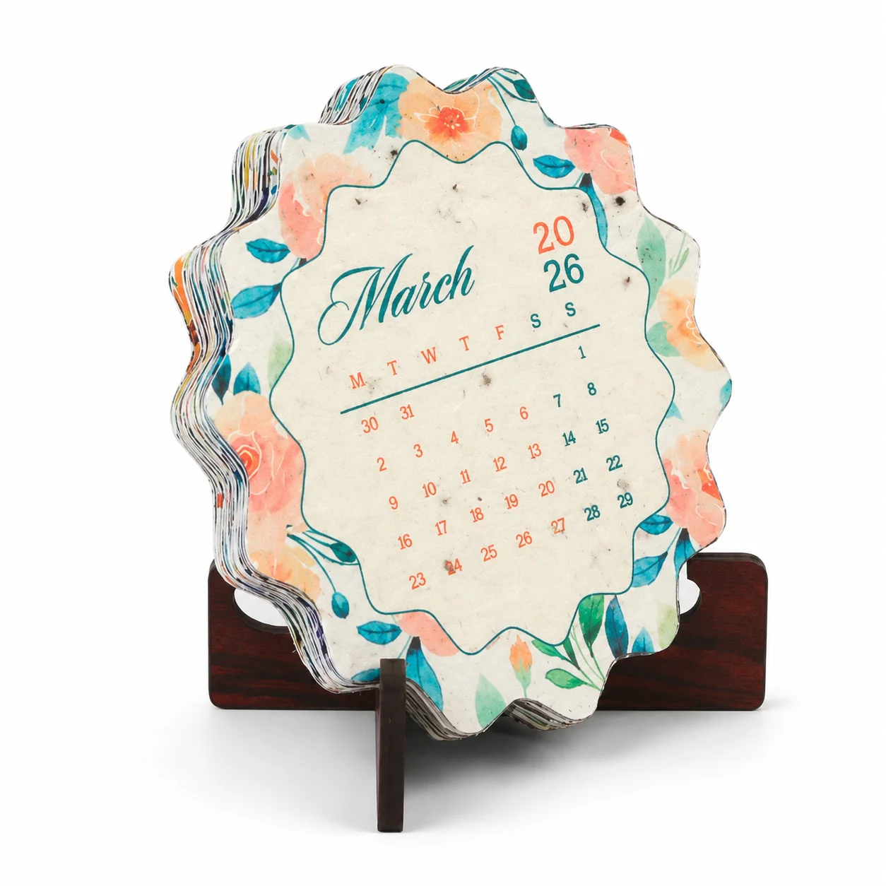 Star Bloom Calendar (MDF) square raw (BG60-star)