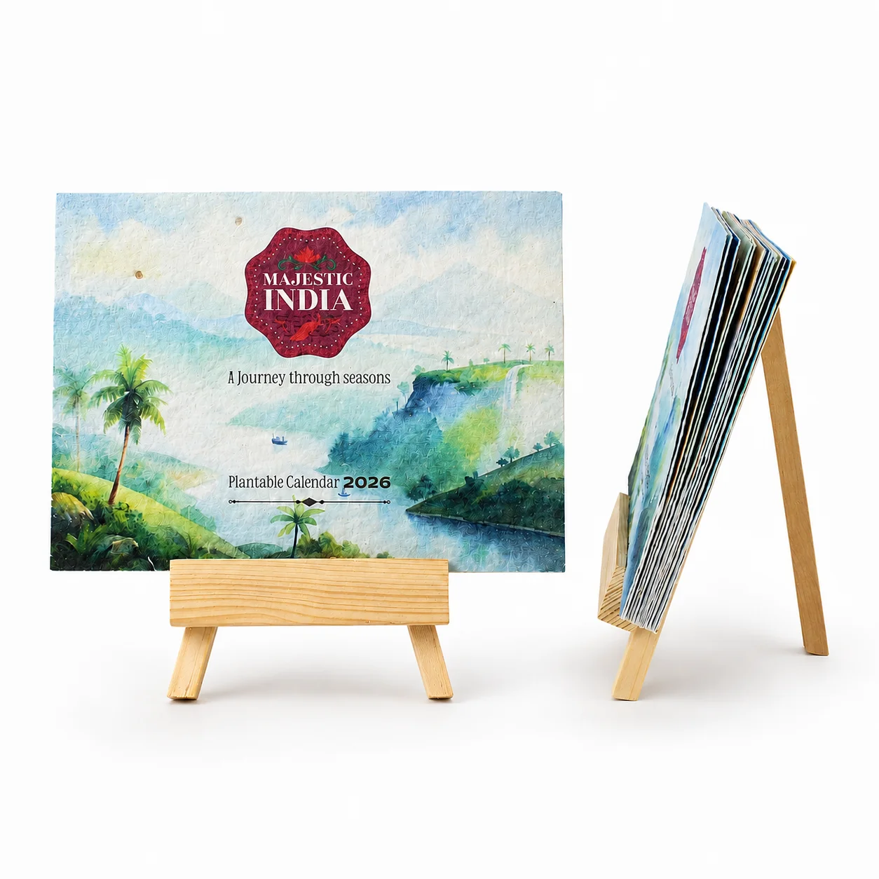 Plantable Calendar (Wood) | B6 Landscape square raw (BG61-pro)