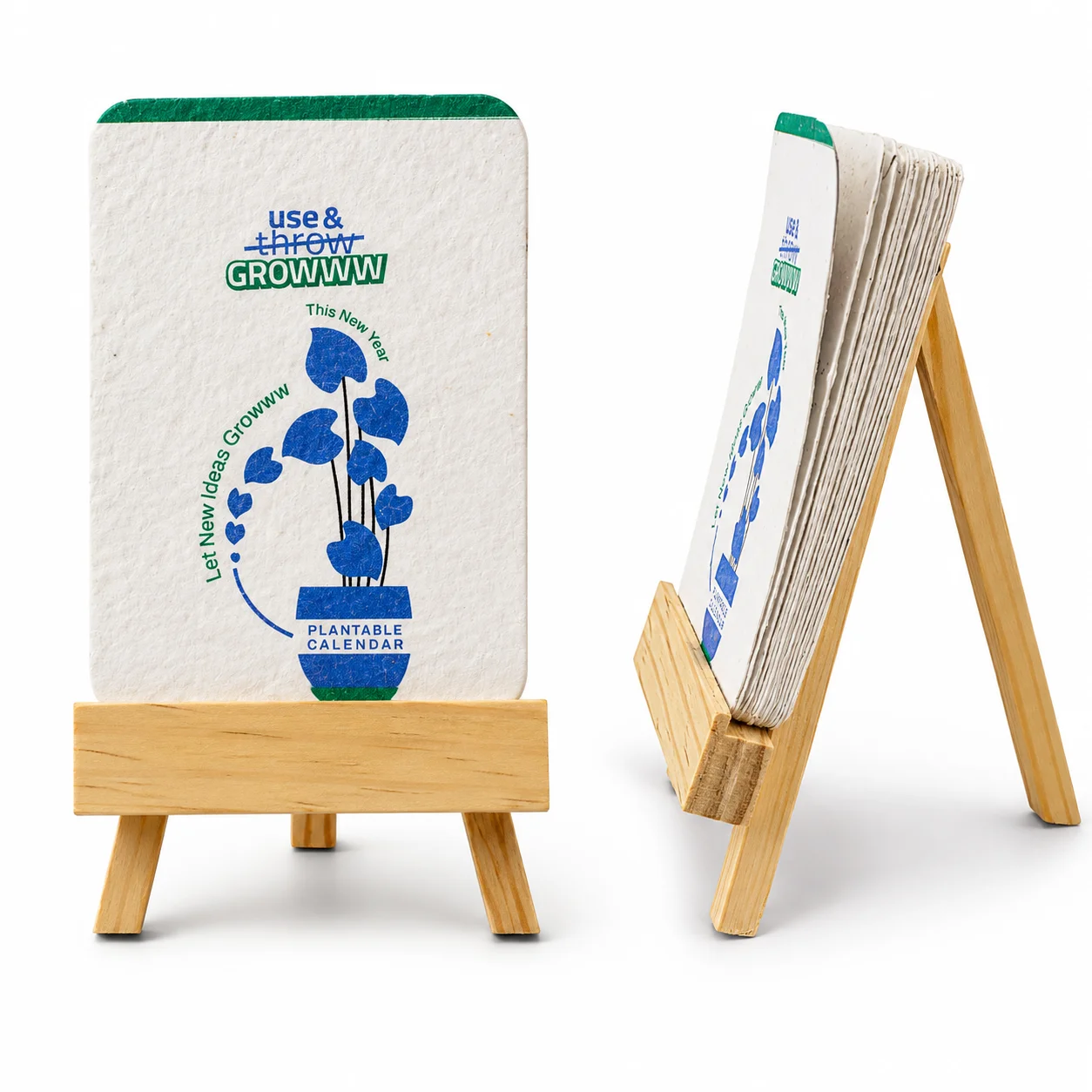 Plantable Calendar (Wood) | B7 Portrait square raw (BG61)