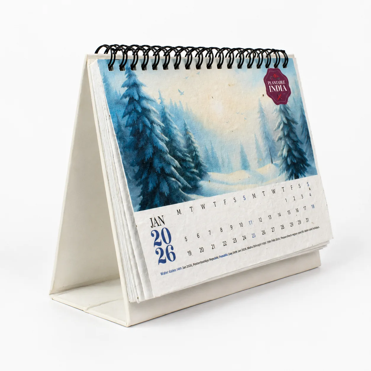 WireO Bloom Desk Calendar | B6 | Landscape square raw (BG66(H))