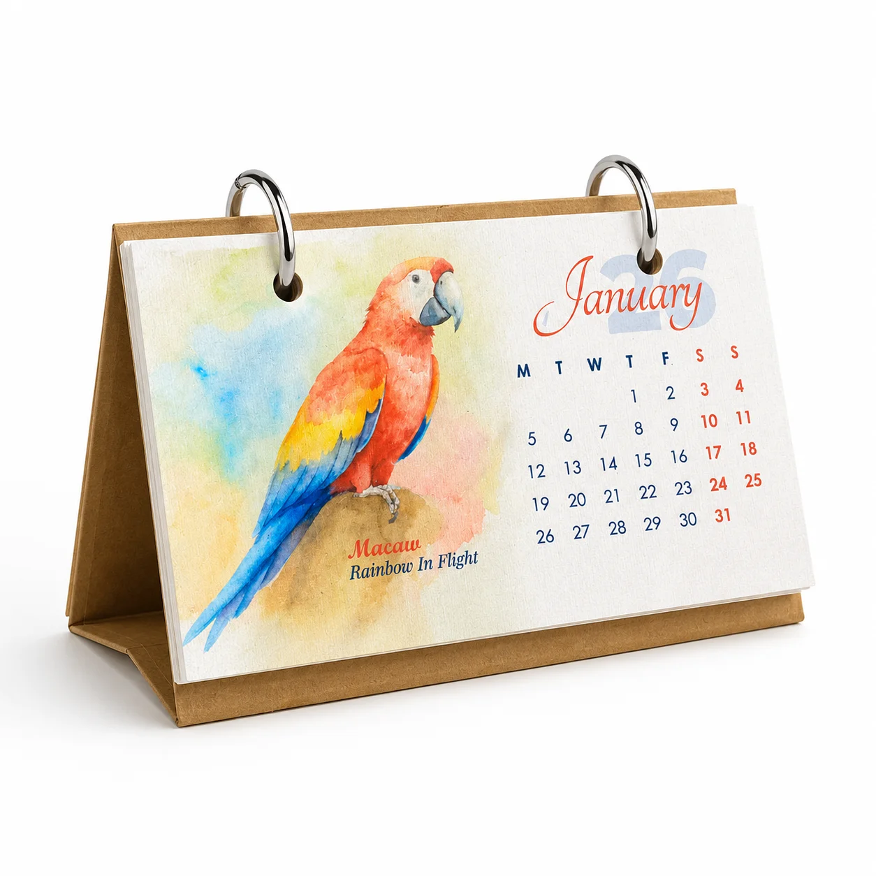 Bloom Desk Calendar - Landscape square raw (BG66-T)