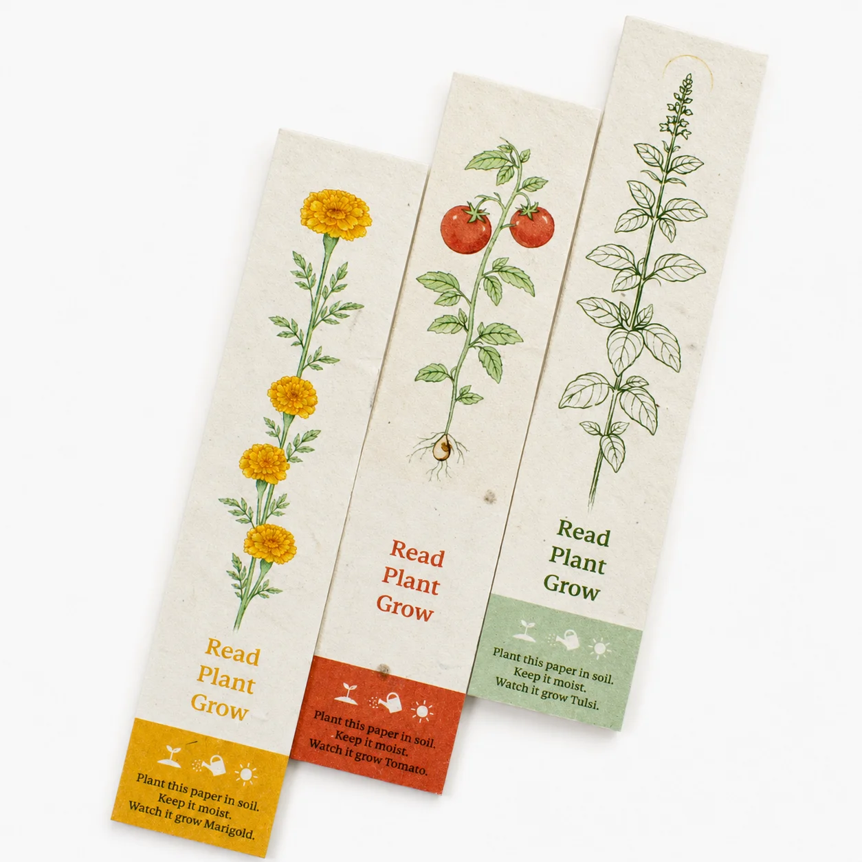 Plantable Bookmark (2" x 7") - 1s square raw (Bookmark-s1)