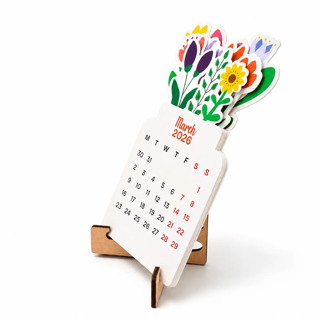 Floral Bouquet Calendar (MDF) square raw (BQ60)