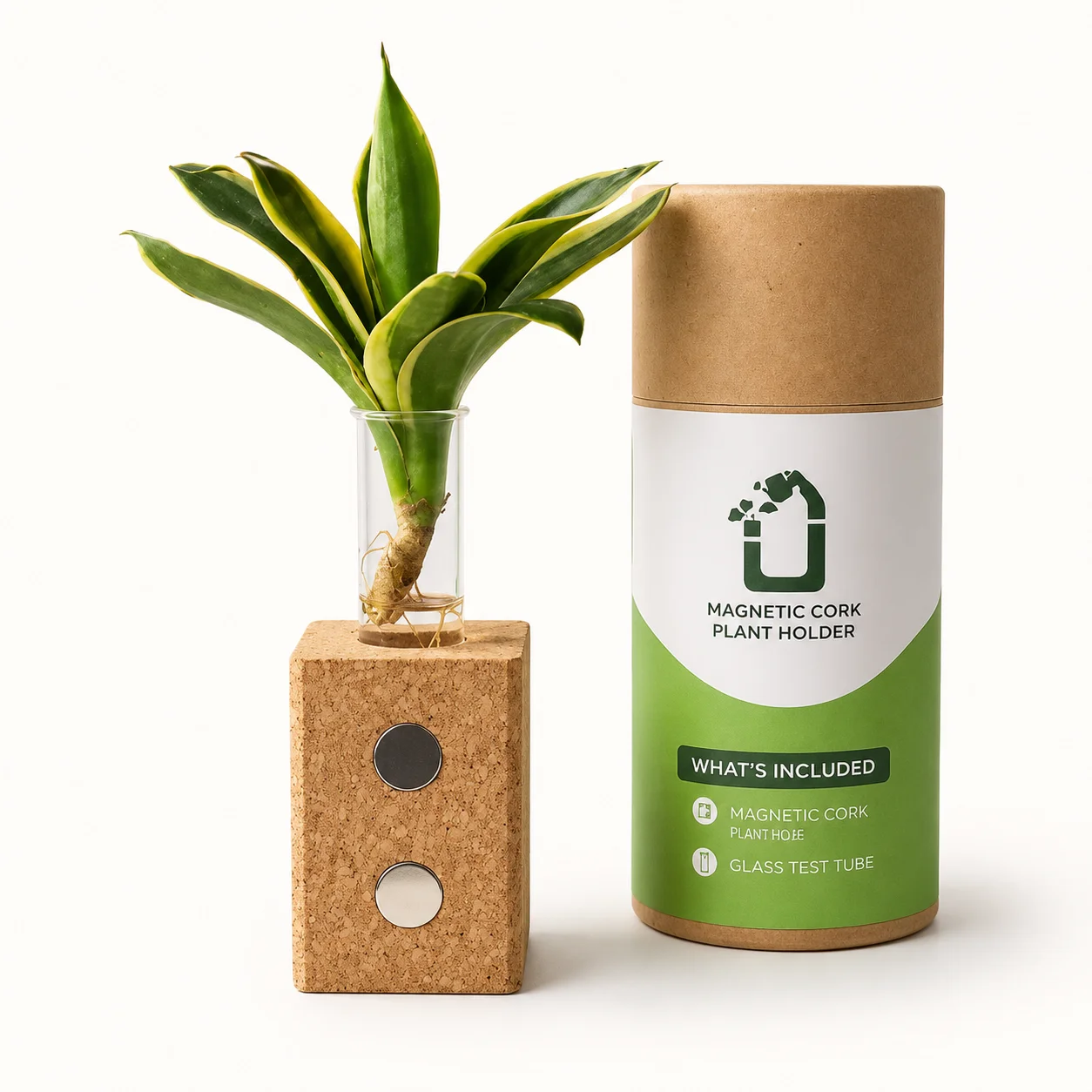 Magnetic Cork Planter square raw (CK21(M))