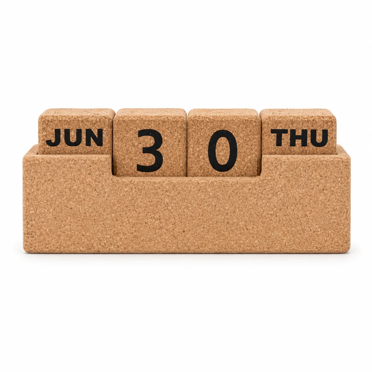 Cork Block Calendar - Slim square raw (CK60)