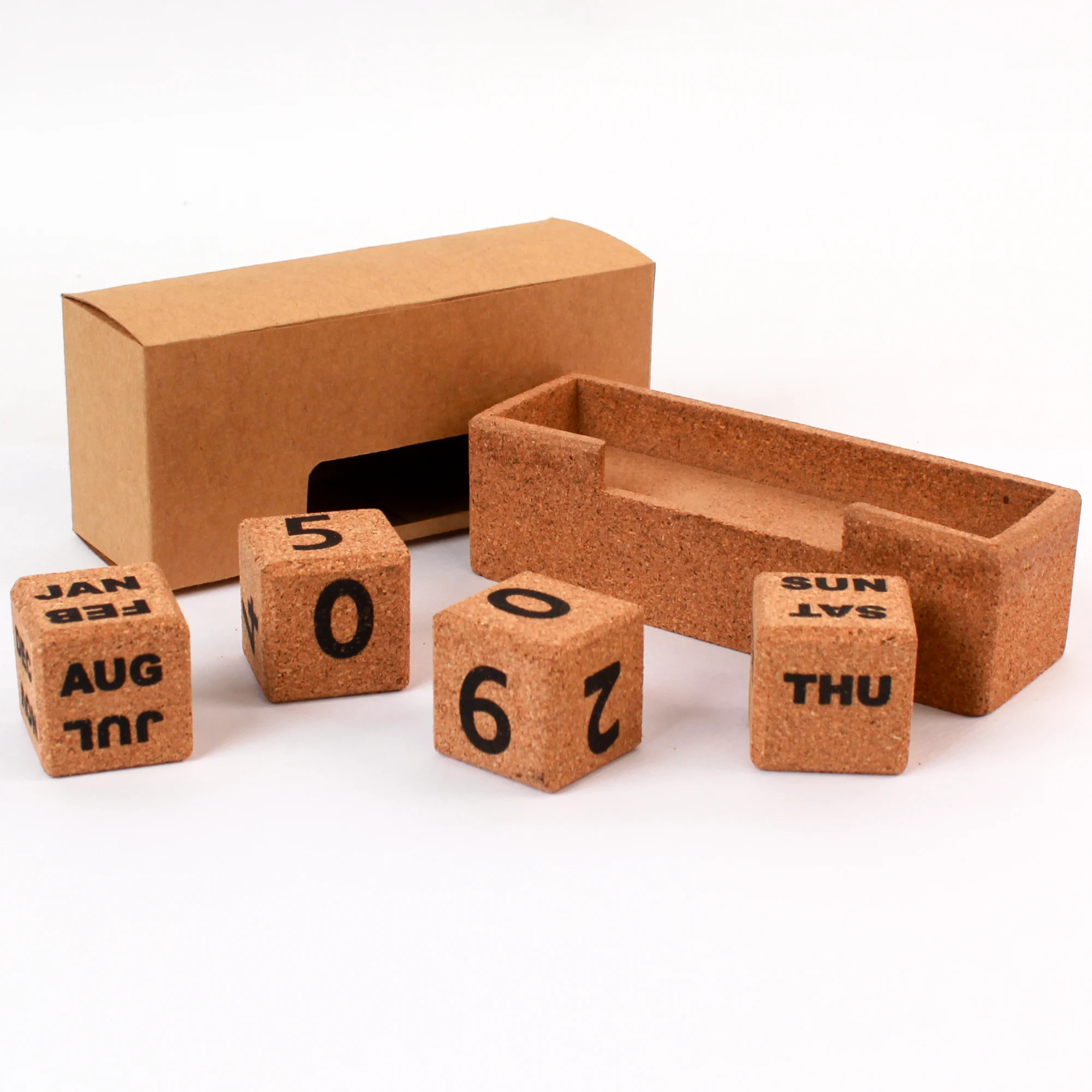 Cork Block Calendar - Slim square raw (CK60)