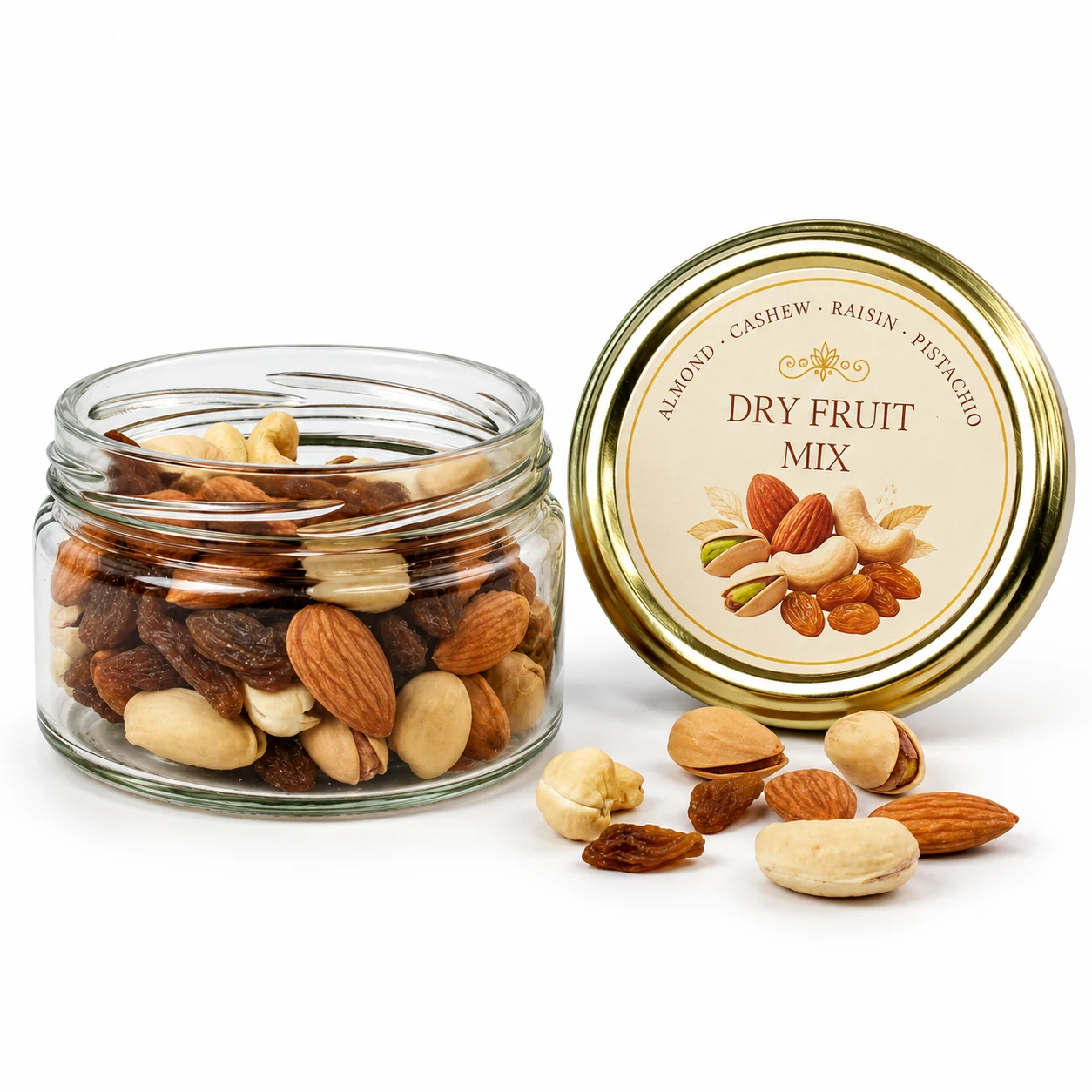 Mixed Dry Fruit Jar (100gm) - festive pack square raw (DF100)