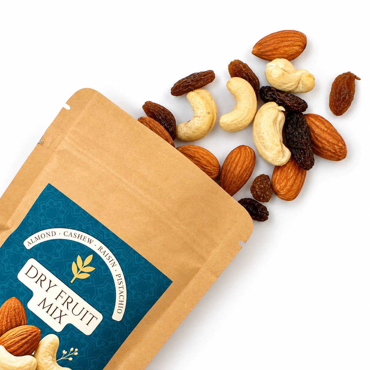 Mixed Dry Fruit Pouch (80gm) - festive pack square raw (DF80)