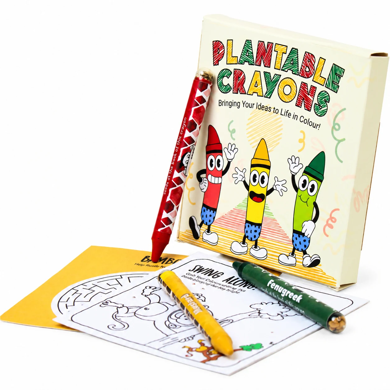 Doodle Kit (3 seed crayon) + activity sheet square raw (DG03)