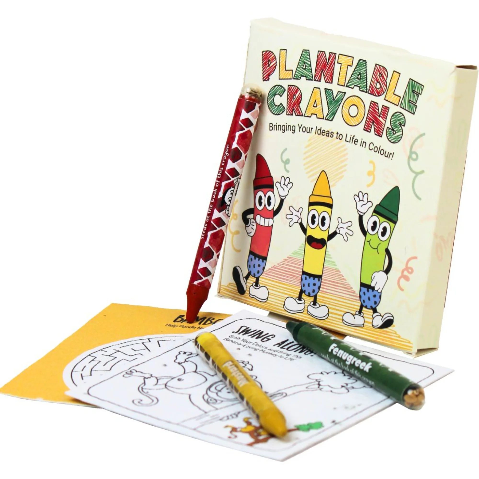 Doodle Kit (3 seed crayon) + activity sheet square raw (DG03)