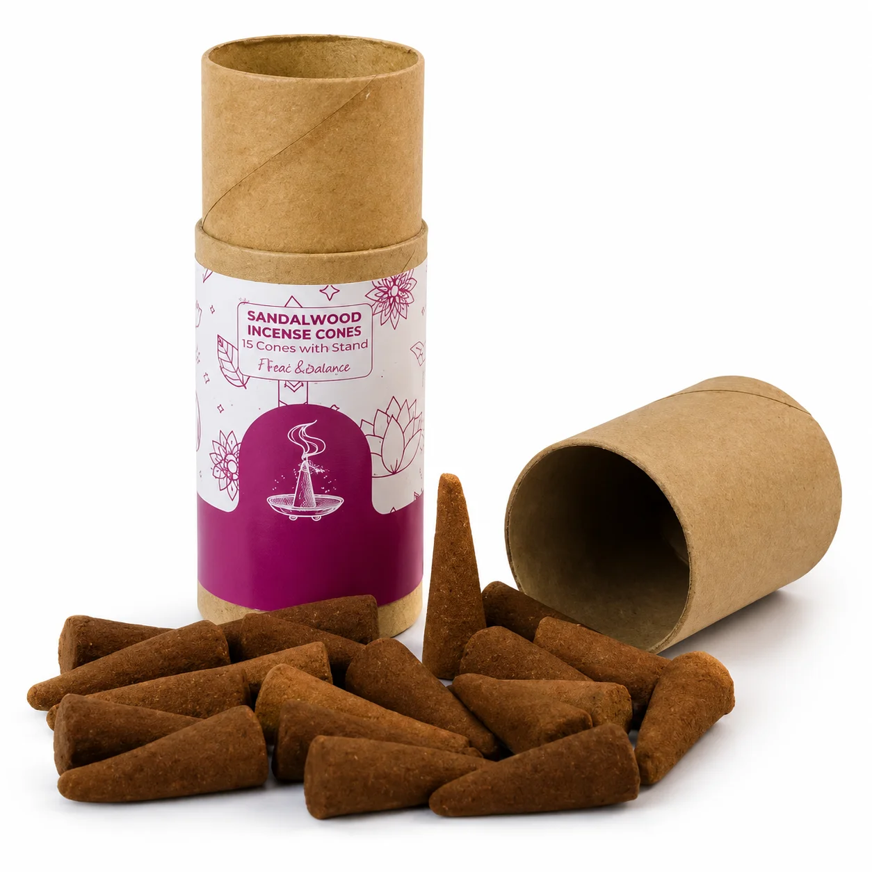 Sandalwood Incense Cones square raw (DI07)