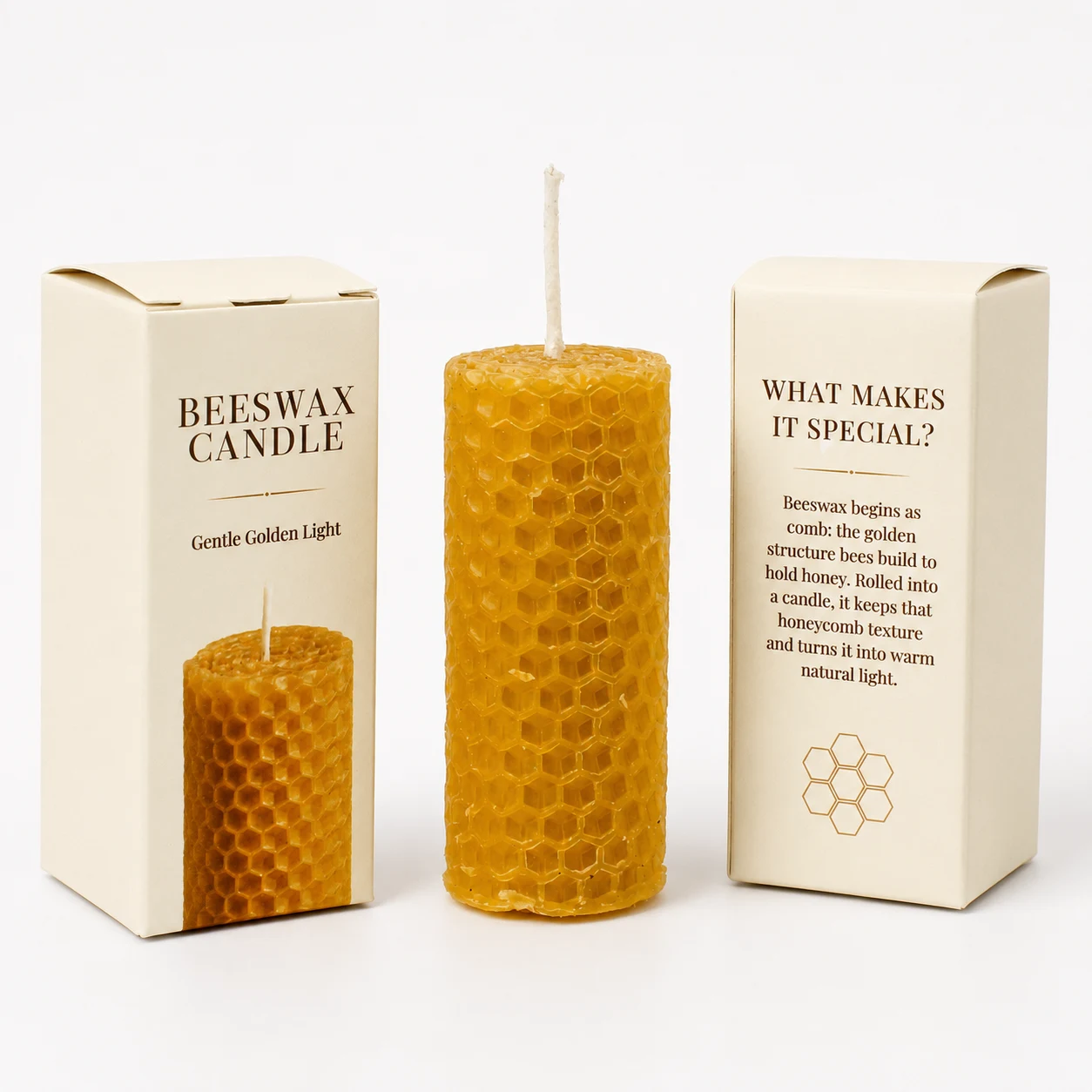 Beeswax Candle square raw (DK10)