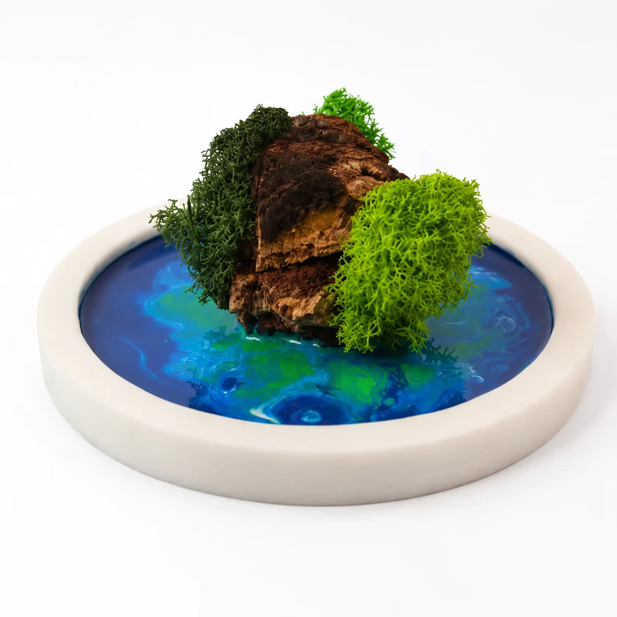 Forest Aqua Marble Mini square raw (FAM66)