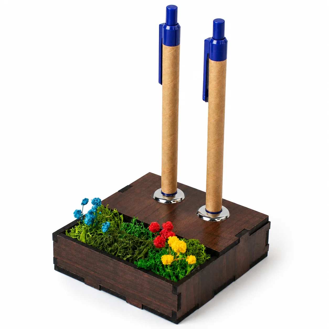 Forest Quill Duo Pen Stand square raw (FPS442)
