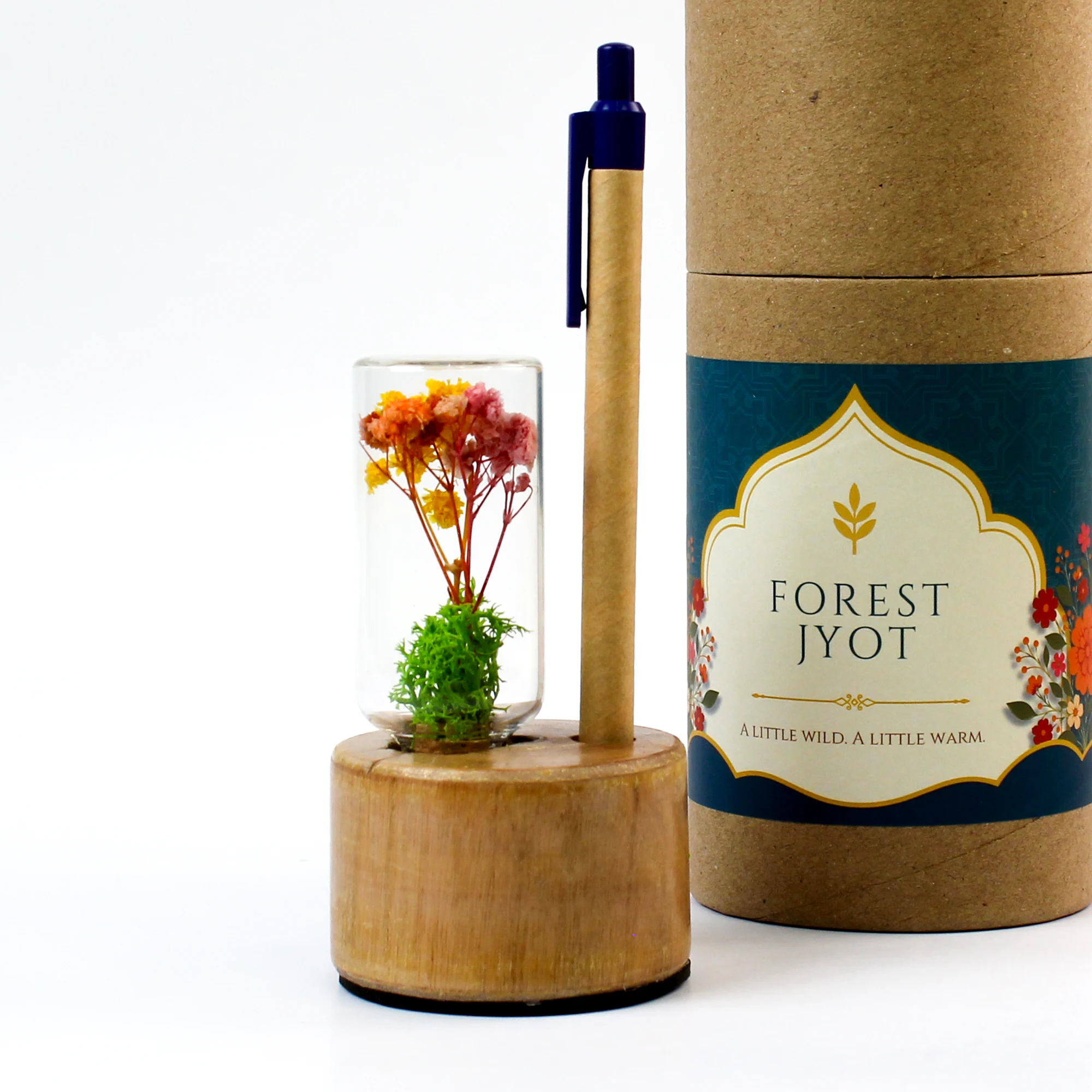 Forest Stump with pen holder - Festive pack square raw (Fstump03-D)
