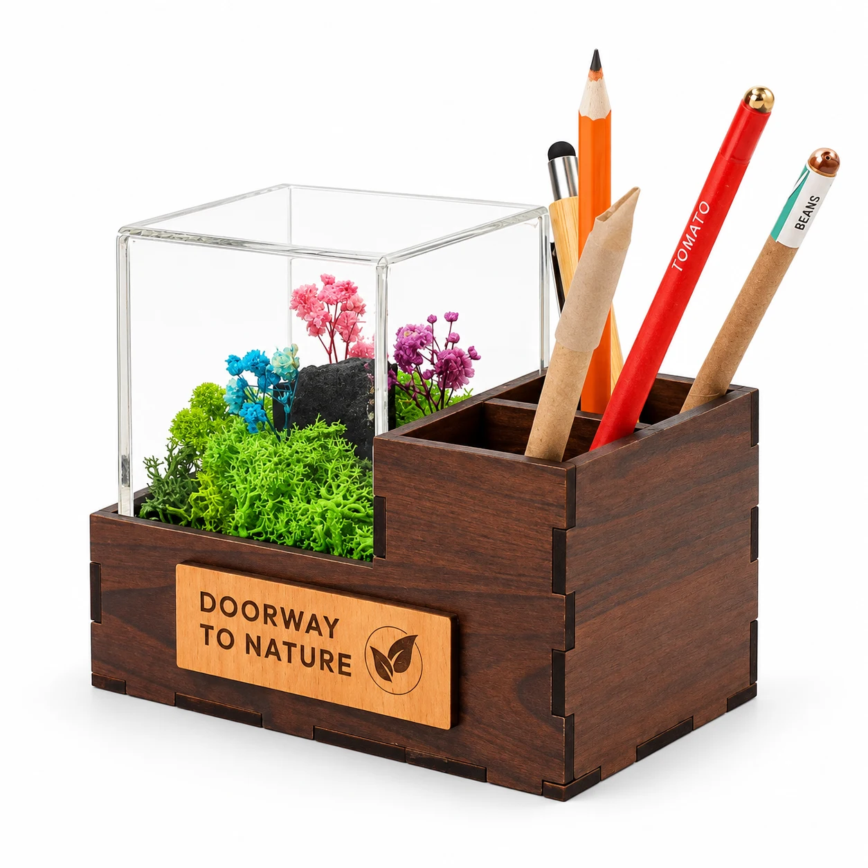 Forest Terra Duo Pen Stand – 5.3" square raw (FTGrove35)