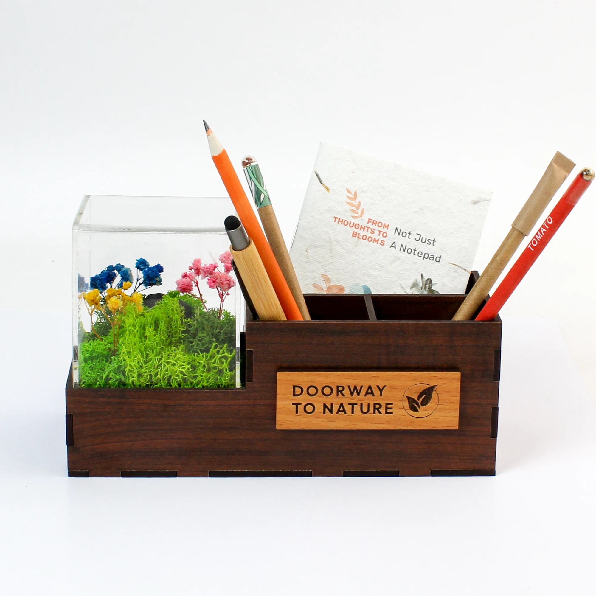 Forest Terra Duo Pen Stand – 8" square raw (FTGrove38)