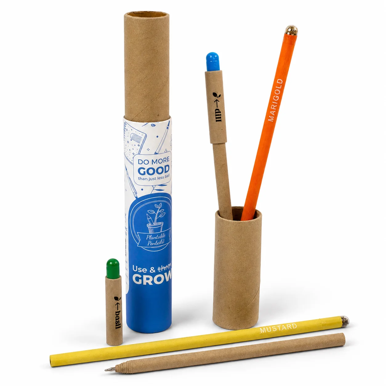Growmzing : 2+2 Plantable Pen & Pencils Combo square raw (GZ14)