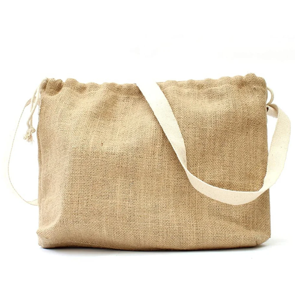 Jute Sling Bag (15" x 11" x 2") square raw (JX50)