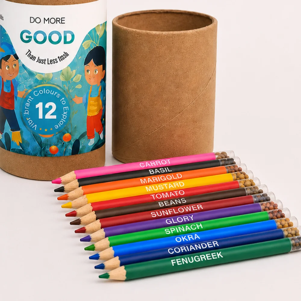 Mini Plantable Colour Pencils (12pc) - RP square raw (RG07)