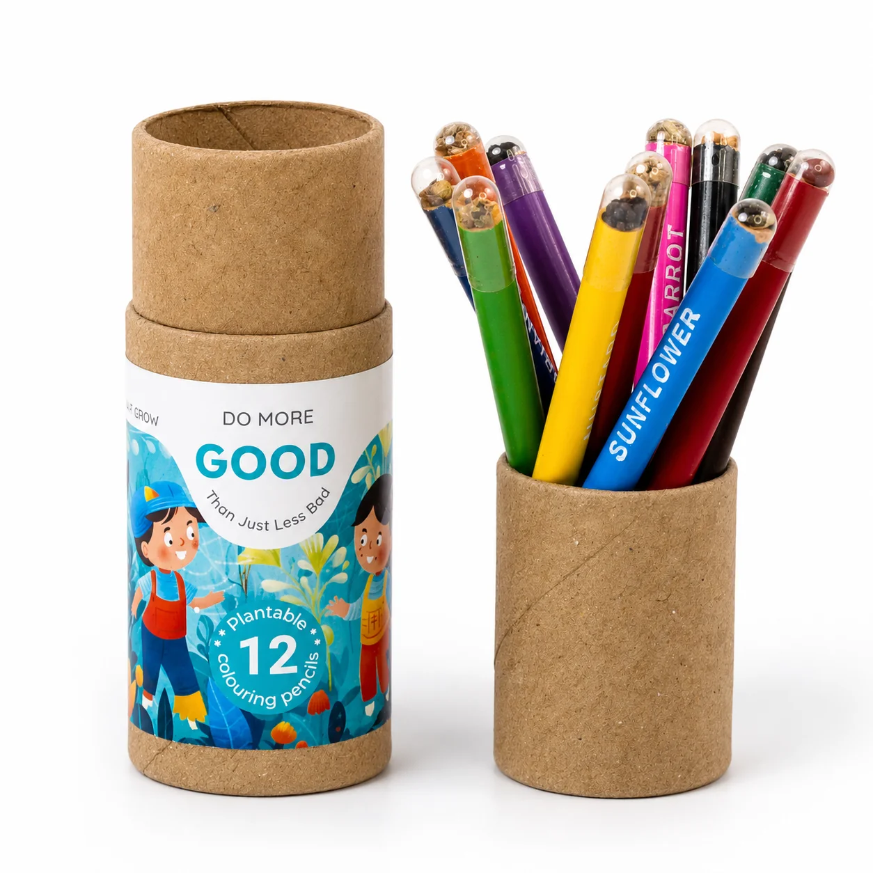 Mini Plantable Colour Pencils (12pc) - RP square raw (RG07)