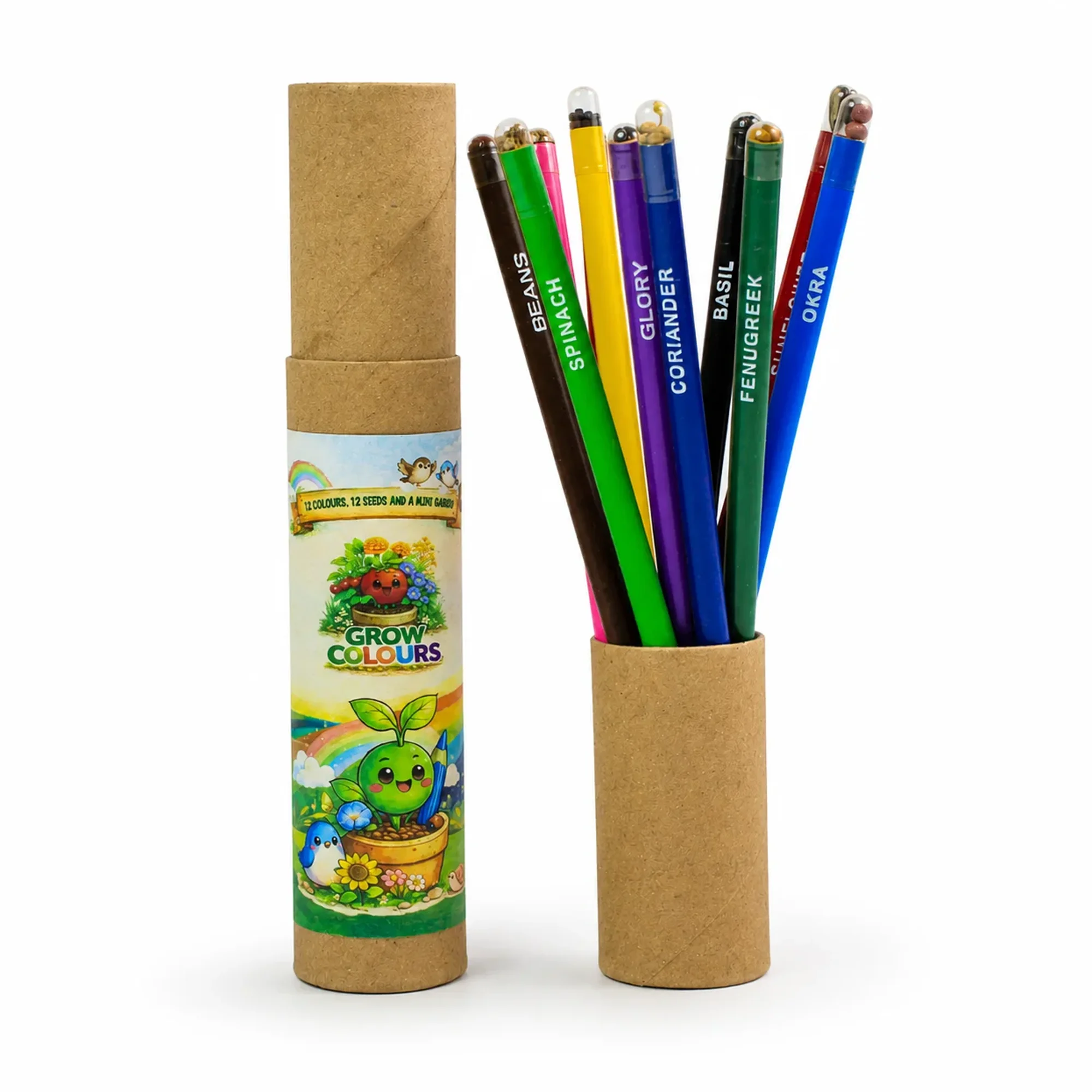 Plantable Colour Pencils (12pc) square raw (RG08)