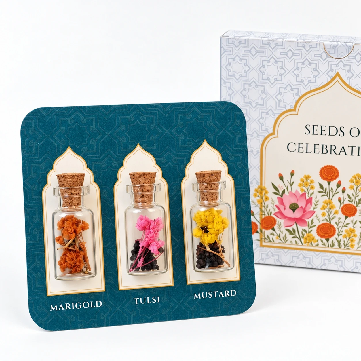 Seeds of Celebration - 3 Seed Bottles square raw (SS03-D)