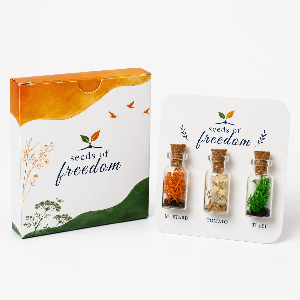 Seeds of Freedom - 3 Seed Bottles square raw (SS03-India)