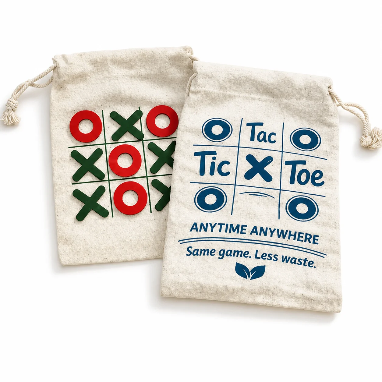 Tic Tac Tote (Red+Green) square raw (T3-A)