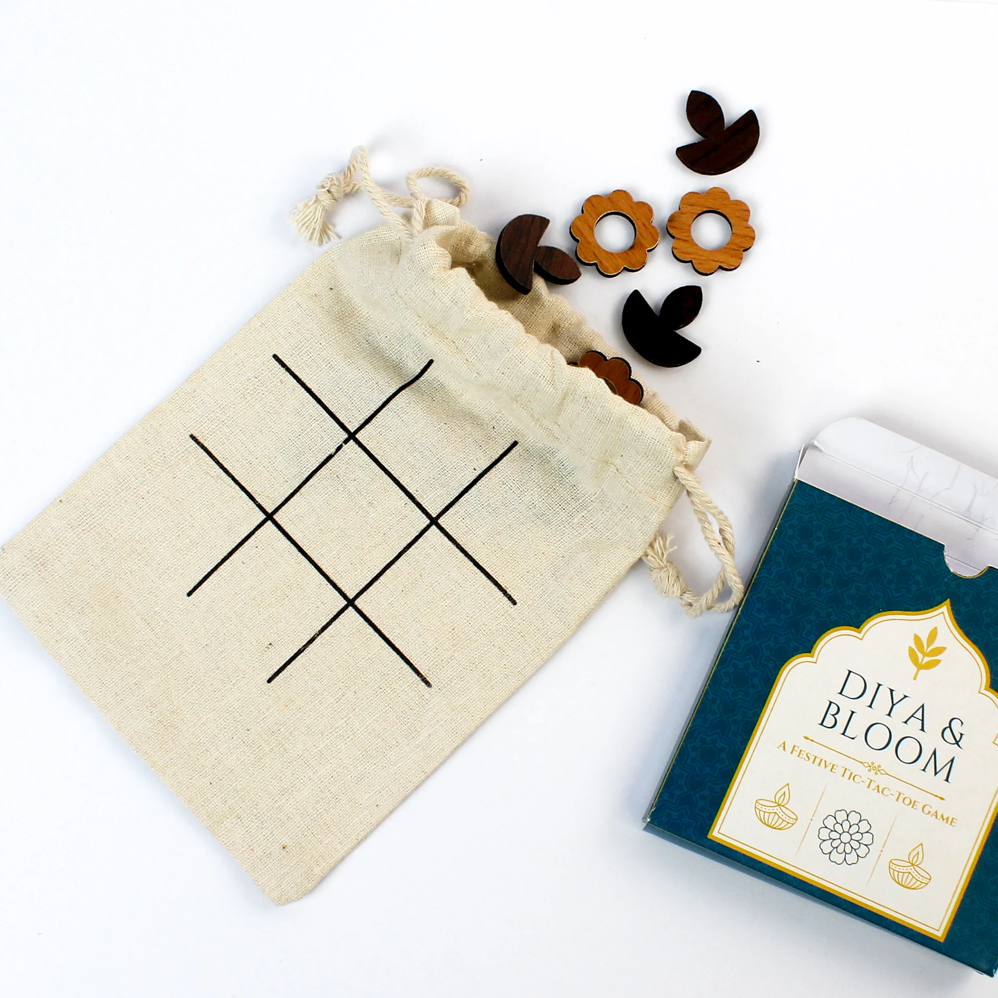 Tic tac tote - diya & bloom square raw (T3-D)